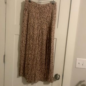 anthropologie patterned wide leg cropped pants